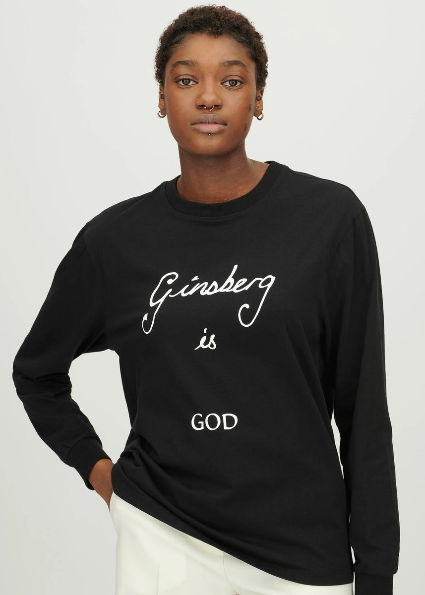 Bella Freud Ginsberg is God L S T shirt Black