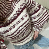 Achira Sweater - Ivory/Burgundy