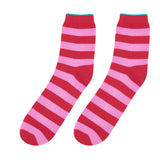 Tipped Striped Socks - Red/Peony