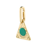 Charm Triangle Pendant - Green/Gold