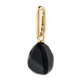 Charm Black Agate Pendant - Gold