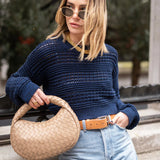 Sofia Crochet Jumper - Navy