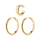 Xena Cuff & Hoop Earrings - Gold