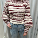 Achira Sweater - Ivory/Burgundy