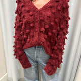 Tupu Cardigan - Burgundy