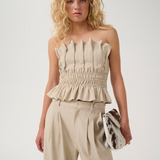 GZdecy Corset Top - Light Sand Melange