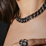 Mini Chunky Chain Necklace - Silver