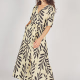 Charlie Wrap Dress - Cream/Black