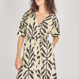 Charlie Wrap Dress - Cream/Black