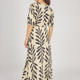 Charlie Wrap Dress - Cream/Black