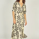 Charlie Wrap Dress - Cream/Black