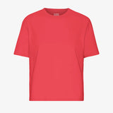 Organic Boxy Crop Tee - Red Tangerine