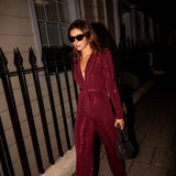 Taylor Jumpsuit - Wine Sparkle