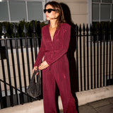 Taylor Jumpsuit - Wine Sparkle