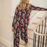 Tiger Pyjama Long Set - Navy/Pink