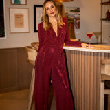 Taylor Jumpsuit - Wine Sparkle