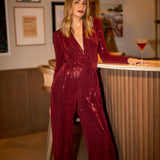 Taylor Jumpsuit - Wine Sparkle