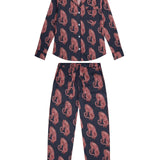 Tiger Pyjama Long Set - Navy/Pink