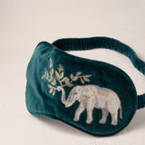 Elephant Herd Eye Mask - Emerald