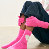 Heart Socks - Pink/Cream