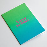 Pastel Happy Birthday Card - Green/Blue