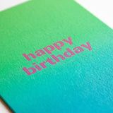 Pastel Happy Birthday Card - Green/Blue