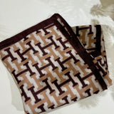 Square Neck Scarf - Brown Pillar