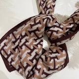 Square Neck Scarf - Brown Pillar