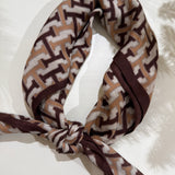 Square Neck Scarf - Brown Pillar