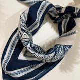 Square Neck Scarf - Navy Flower