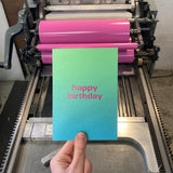 Pastel Happy Birthday Card - Green/Blue