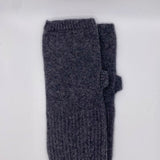 Wool & Cashmere Fingerless Gloves - Charcoal