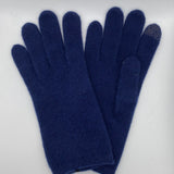 Wool & Cashmere Plain Gloves - Navy