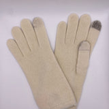 Wool & Cashmere Plain Gloves - Ivory