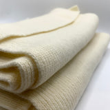 Wool & Cashmere Fine Ribbed Scarf - Ivory