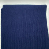 Wool & Cashmere Fine Ribbed Scarf - Navy