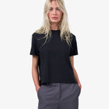 Organic Boxy Crop Tee - Deep Black