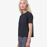 Organic Boxy Crop Tee - Deep Black