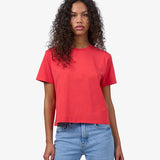 Organic Boxy Crop Tee - Red Tangerine