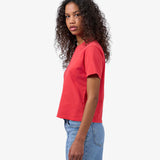 Organic Boxy Crop Tee - Red Tangerine