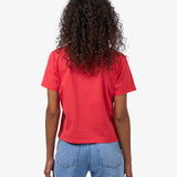 Organic Boxy Crop Tee - Red Tangerine