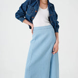 Faye Slip Skirt - Oceanic Blue