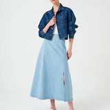 Faye Slip Skirt - Oceanic Blue