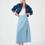 Faye Slip Skirt - Oceanic Blue