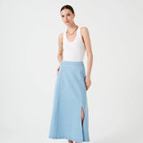 Faye Slip Skirt - Oceanic Blue