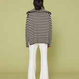 Esme Stripe Polo Jumper - Black/Sand