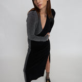 Two Tone Sparkeling Dress - Silver/Black