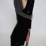 Two Tone Sparkeling Dress - Silver/Black