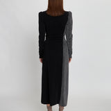 Two Tone Sparkeling Dress - Silver/Black