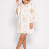 India Short Dress - White/Gold